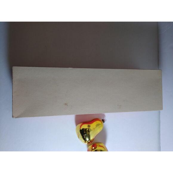 Mercury Glass Pears Apples Vintage West German Hand Blown Christmas Ornaments 4 - Picture 7 of 9